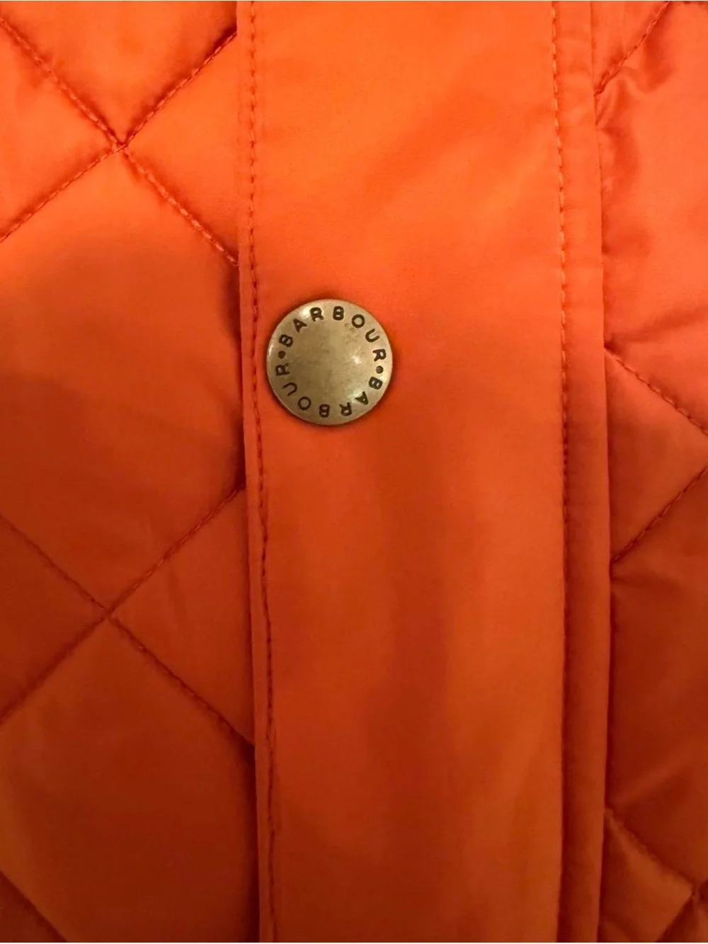 Barbour Lower Gail Quilted Vest Men's Large Orange Snap Front Hunting Gilet - L
